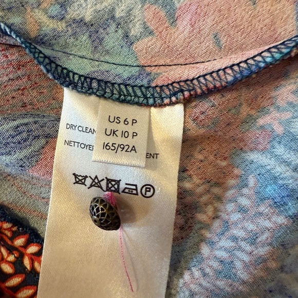 Anthropologie Multicolor Floral Bias Tropical Print Slip Midi Dress 31873 - Picture 9 of 11